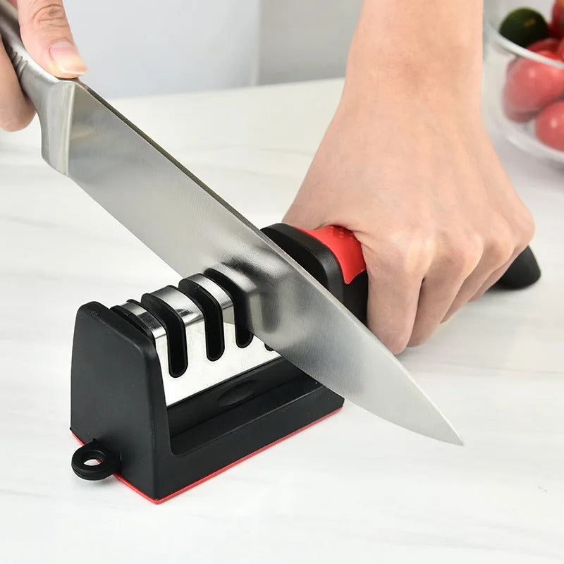 3-Segment Knife Sharpener Knife Sharpeners for Kitchen Knives Stainless Steel Three-Purpose Sharpening Stone for Kitchen Tools