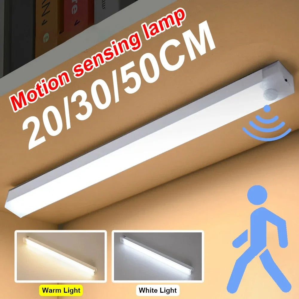 Wireless USB Rechargeable Motion Sensor LED Bar Light Induction Night Light Portable Cordless Magnetic Cabinet Lamp for Kitchen