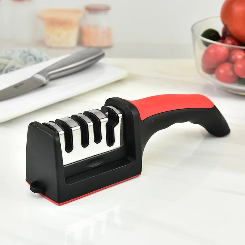3-Segment Knife Sharpener Knife Sharpeners for Kitchen Knives Stainless Steel Three-Purpose Sharpening Stone for Kitchen Tools