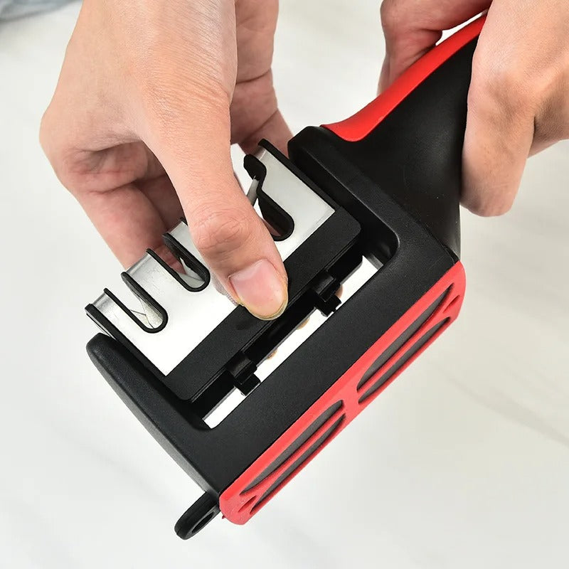 3-Segment Knife Sharpener Knife Sharpeners for Kitchen Knives Stainless Steel Three-Purpose Sharpening Stone for Kitchen Tools