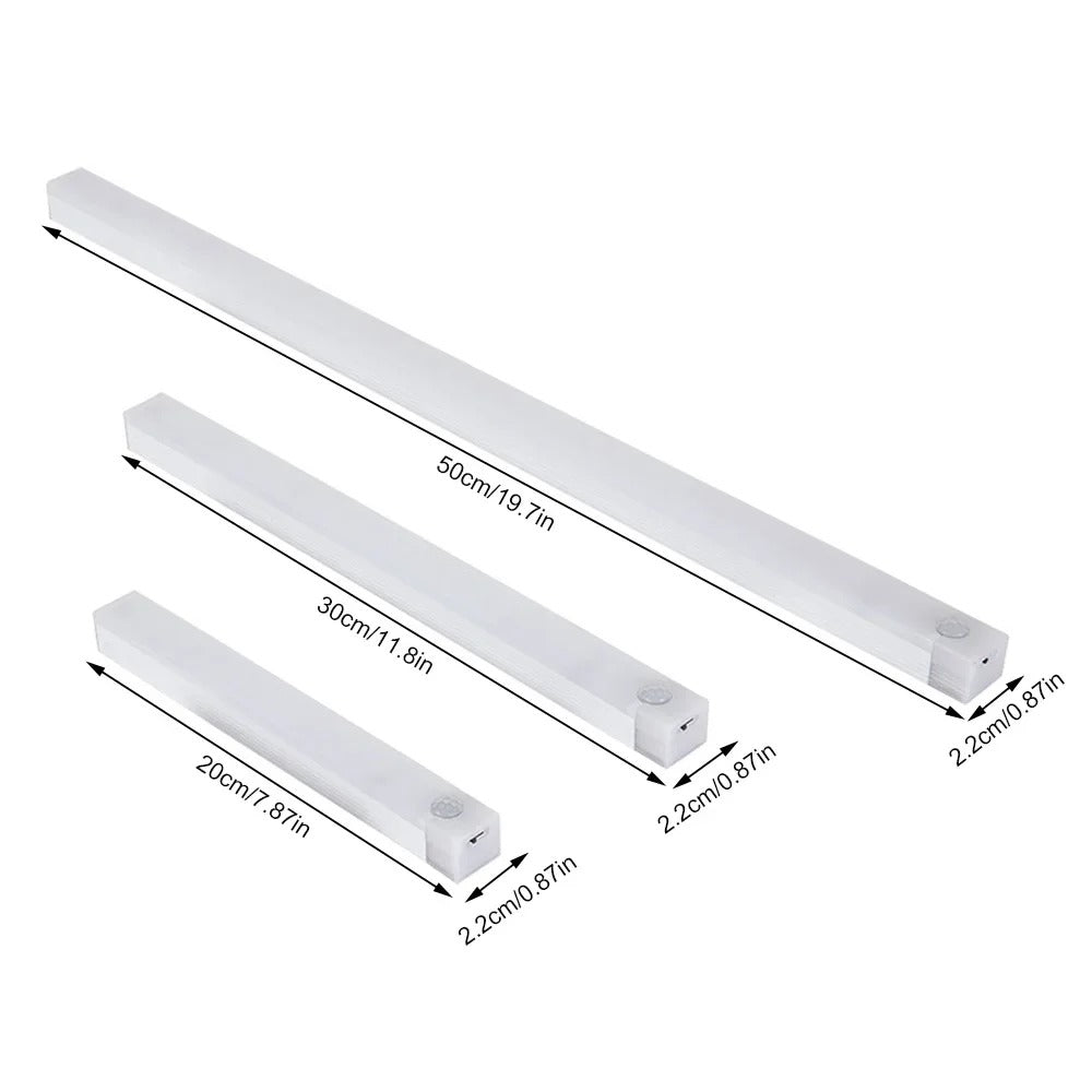 Wireless USB Rechargeable Motion Sensor LED Bar Light Induction Night Light Portable Cordless Magnetic Cabinet Lamp for Kitchen